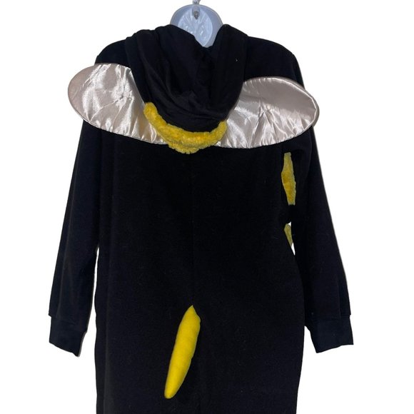Xhilaration Bee Pajamas Costume Unionsuit Womens M L PJs Hooded Winter - Picture 7 of 10